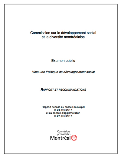 Commission sur le développement social et la diversité montréalaise